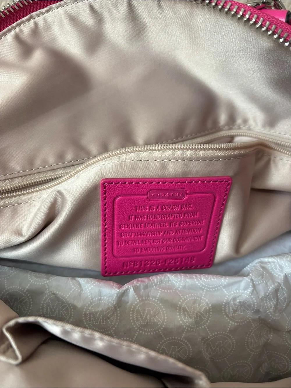 Coach Hot Pink Leather Hobo with Silver Hardware